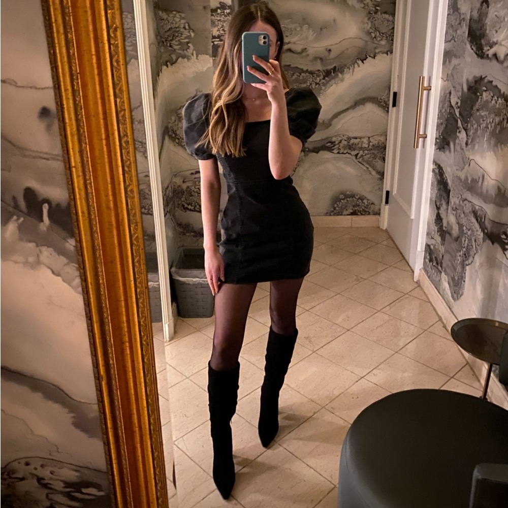 black denim dress